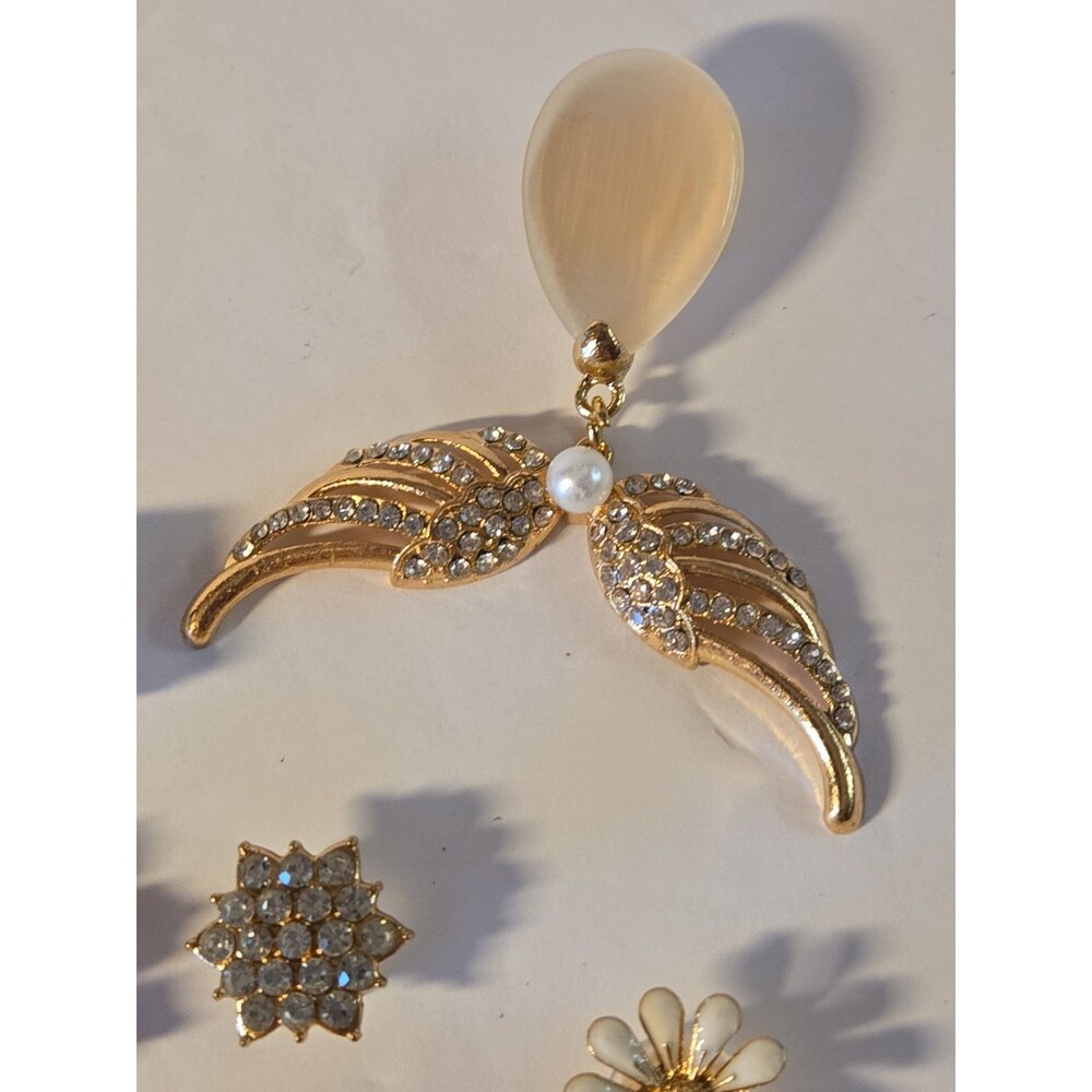 10 Piece Set Sparkle Jeweled Shoe Charm Jibbitz White Rhinestones Bling Love - Picture 5 of 7